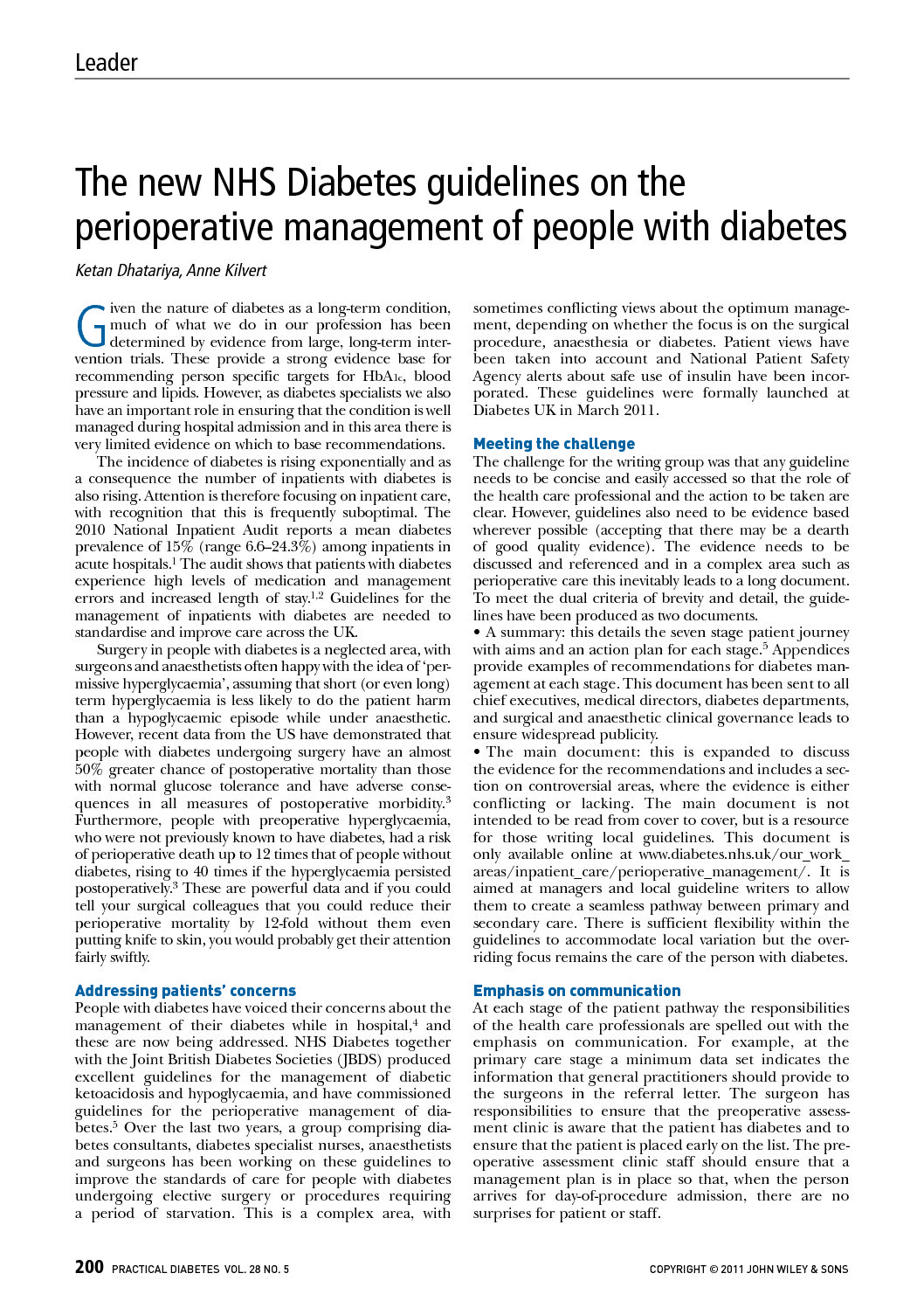 The new NHS Diabetes guidelines on the perioperative management of ...